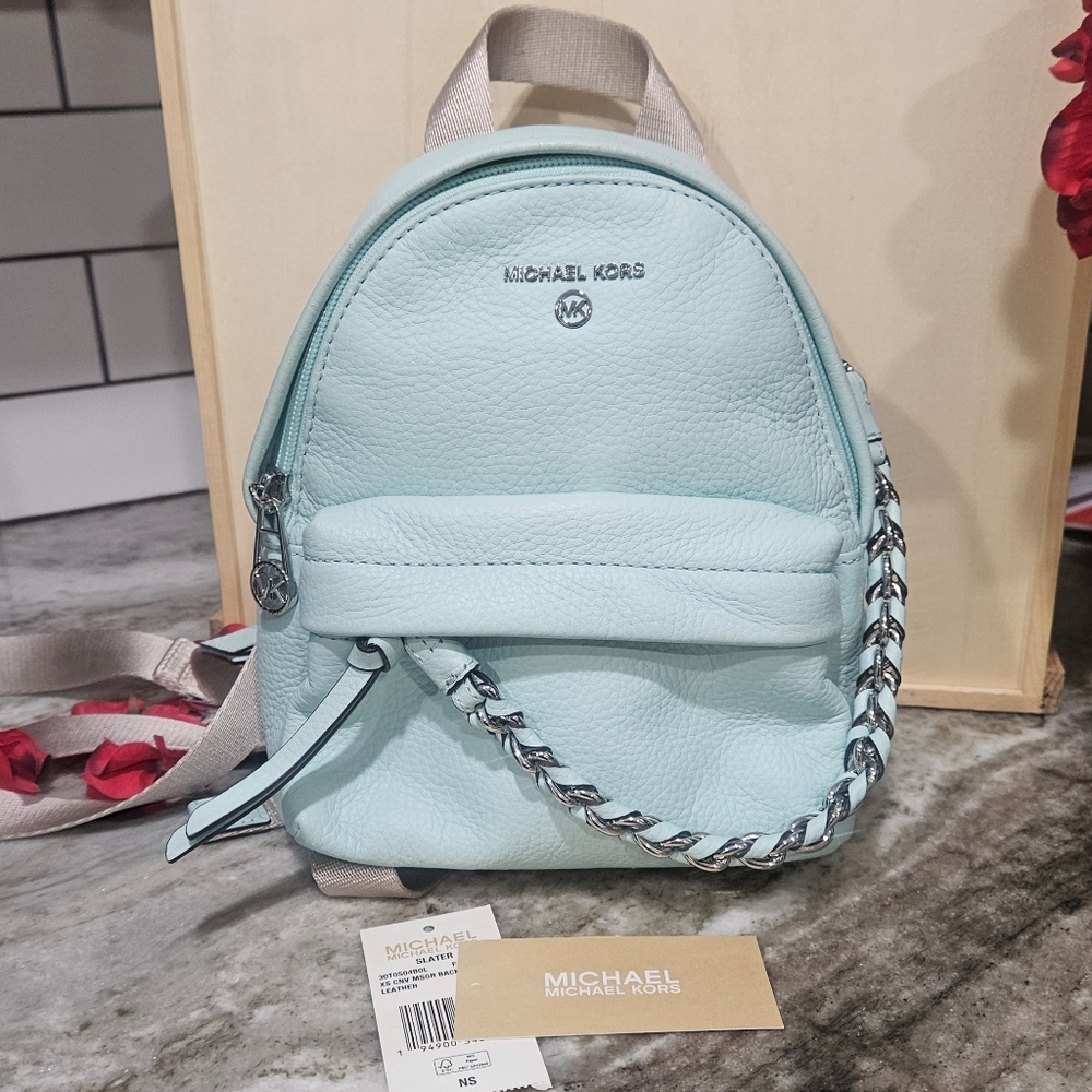 Michael Kors Slate Leather XS Convertible Backpack NWT - Picture 2 of 14